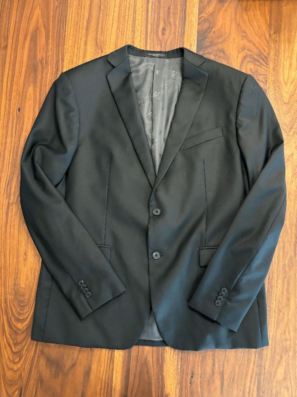 John Varvatos Men's Black Notch Lapel Long Sleeve Solid USA Blazer Size 39